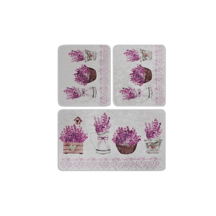 Alfombra de baño Set (3 piezas) Giardino Di Lavanda Djt multicolor