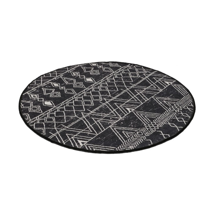 Alfombra de baño Straordinario Black Circle Djt 80 antracita negro blanco