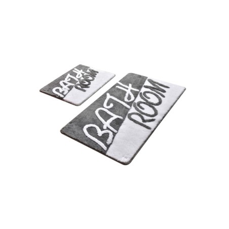 Alfombra de baño Set (2 piezas) Bathroom  gris blanco