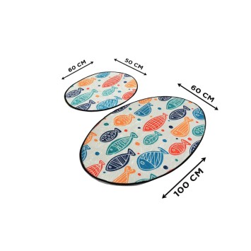 Alfombra de baño Set (2 piezas) Fish DJT  multicolor