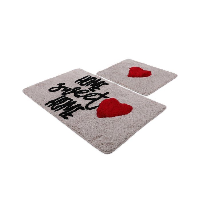 Alfombra de baño Set (2 piezas) Home Sweet Home  blanco