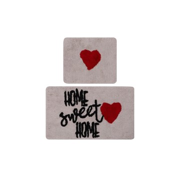 Alfombra de baño Set (2 piezas) Home Sweet Home  blanco