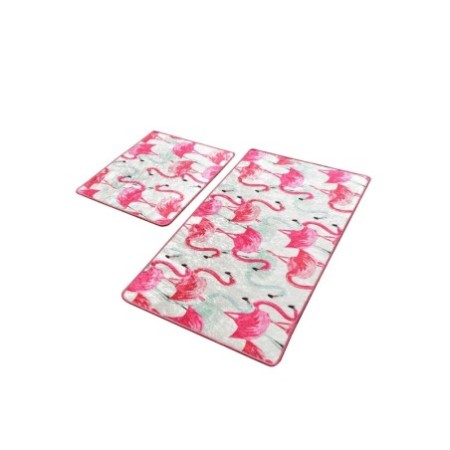 Alfombra de baño Set (2 piezas) Vogel negro blanco rosa