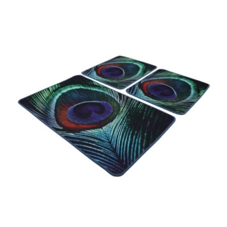 Alfombra de baño Set (3 piezas) Peacock multicolor