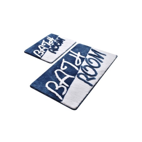 Alfombra de baño Set (2 piezas) Bathroom  azul blanco