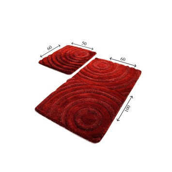 Alfombra de baño Set (2 piezas) Wave  rojo