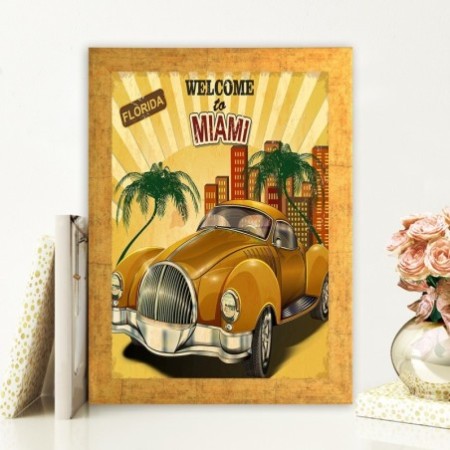 Pintura decorativa enmarcada MDF AC201649982 multicolor 24x29 cm
