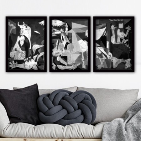 Cuadro decorativo enmarcado 3SC188 multicolor 35x45 cm (3 piezas)
