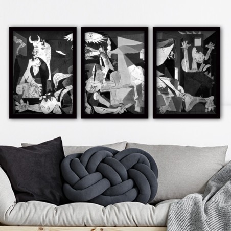 Cuadro decorativo enmarcado 3SC188 multicolor 35x45 cm (3 piezas)