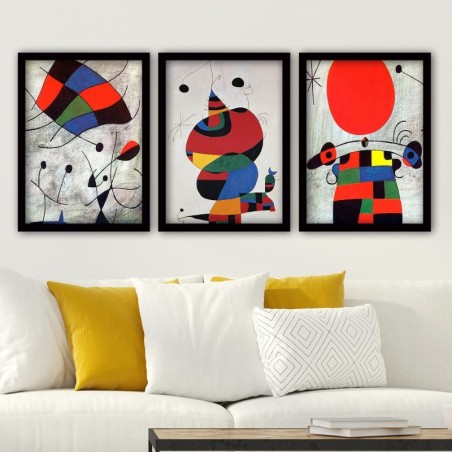 Cuadro decorativo enmarcado 3SC191 multicolor 35x45 cm (3 piezas)