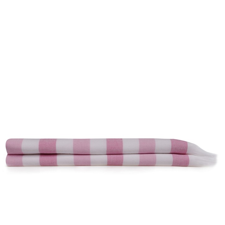 Toalla de playa Fouta Set (2 piezas) Stripe  blanco rosado