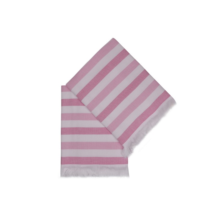 Toalla de playa Fouta Set (2 piezas) Stripe  blanco rosado