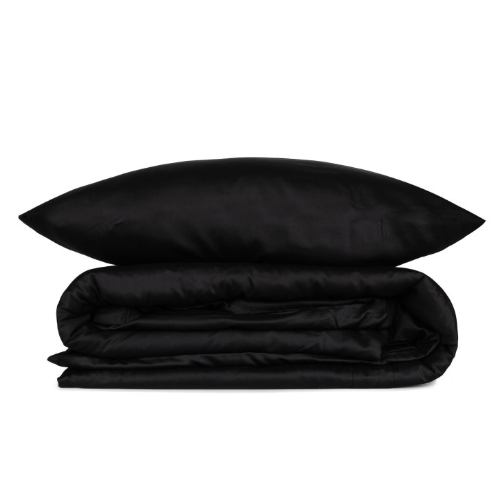 Juego ropa de cama de satén King Elegant  negro