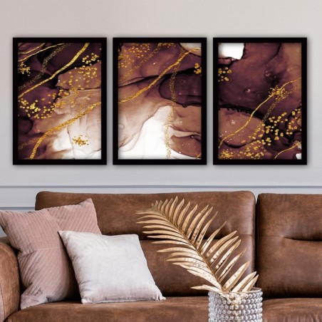 Cuadro decorativo enmarcado 3SC40 multicolor 35x45 cm (3 piezas)