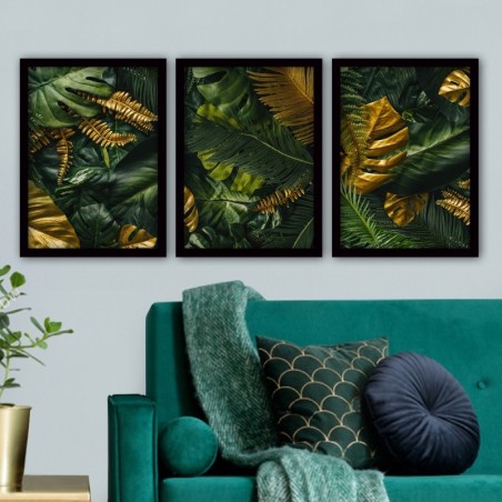 Cuadro decorativo enmarcado 3SC52 multicolor 35x45 cm (3 piezas)