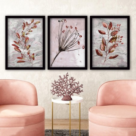 Cuadro decorativo enmarcado 3SC67 multicolor 35x45 cm (3 piezas)