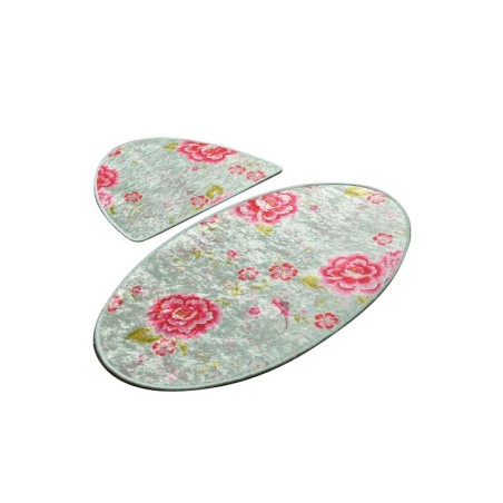 Alfombra de baño Set (2 piezas) Lara Oval multicolor