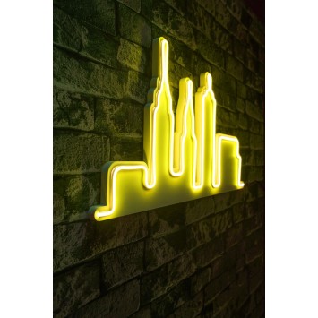 Iluminación LED decorativa de plástico City Skyline amarillo 32x61x2 cm