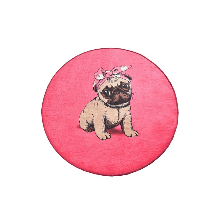 Alfombra de baño Pink Pug DJT (100 cm) multicolor