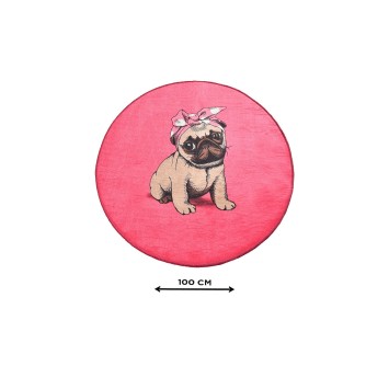 Alfombra de baño Pink Pug DJT (100 cm) multicolor