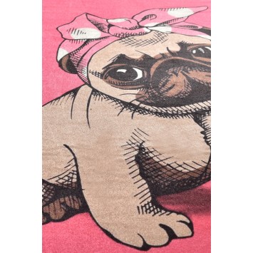 Alfombra de baño Pink Pug DJT (100 cm) multicolor