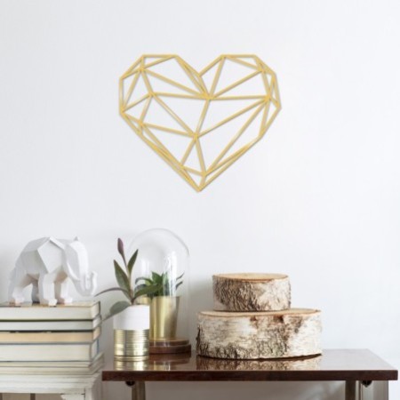 Decoración pared de metal Heart Metal Decor oro 47x40 cm