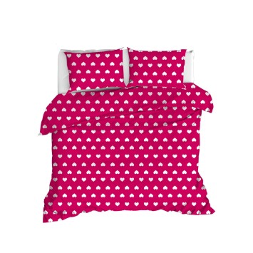 Juego ropa de cama Super King Ranforce Chole  rojo blanco