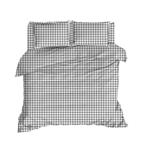 Juego ropa de cama Super King Ranforce İlove  blanco negro