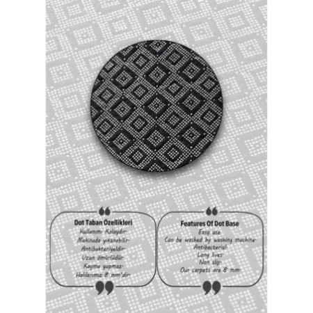 Alfombra de baño Straordinario Black Circle Djt 200 antracita negro blanco