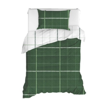 Juego ropa de cama doble Ranforce Maya  verde blanco