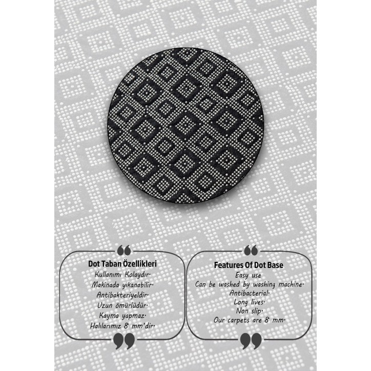 Alfombra de baño Straordinario Black Circle Djt 100 antracita negro blanco