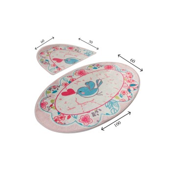 Alfombra de baño Set (2 piezas) Bemol Oval multicolor