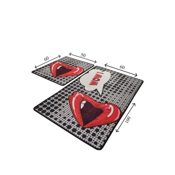 Alfombra de baño Set (2 piezas) Kiss multicolor