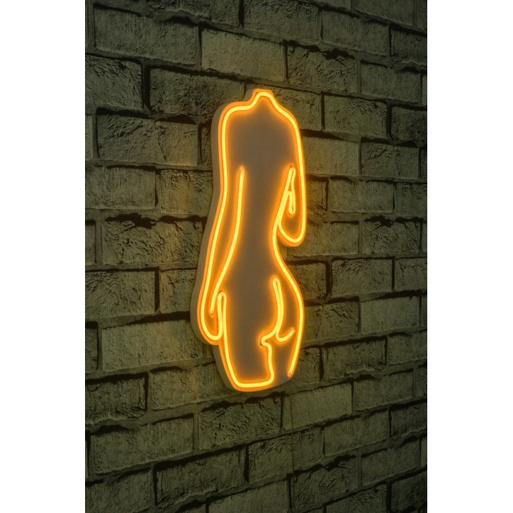 Iluminación LED decorativa de plástico Sexy Woman amarillo 22x42x2 cm