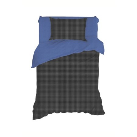 Conjunto funda de edredón individuales Ranforce Oslo  azul negro