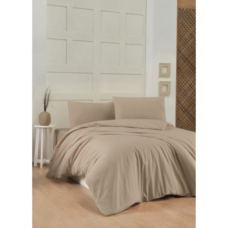 Juego ropa de cama Ranforce King Beige beige