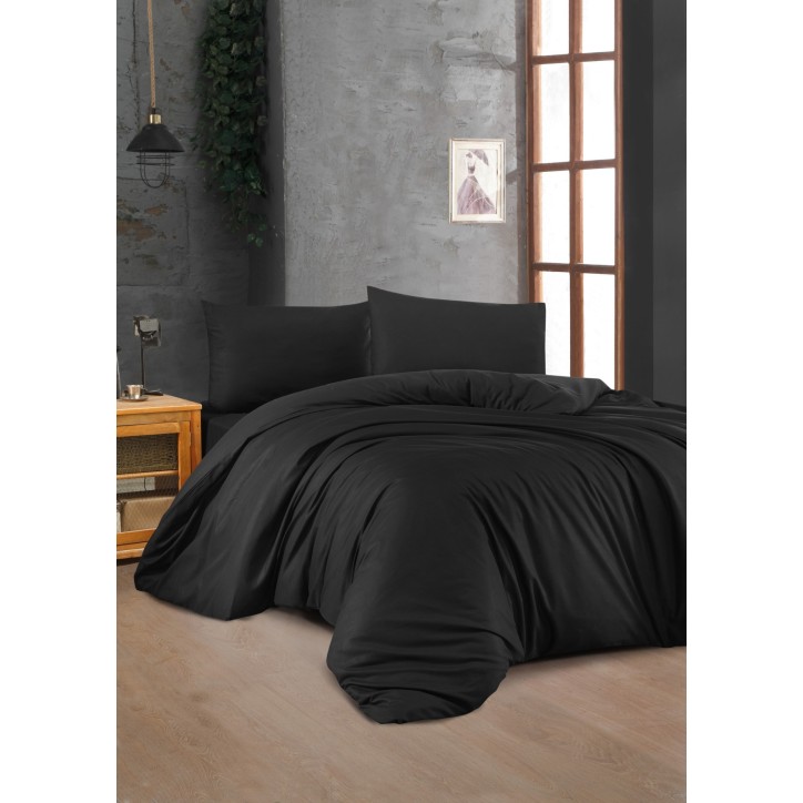 Juego ropa de cama Ranforce King Black negro