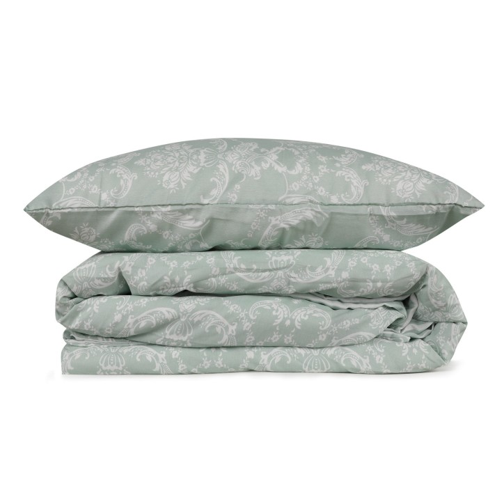 Juego ropa de cama Super King Pure  blanco verde marítimo