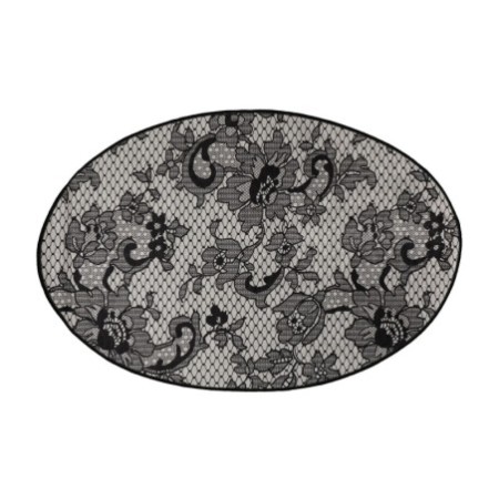 Alfombra de baño Lace DJT  gris blanco negro