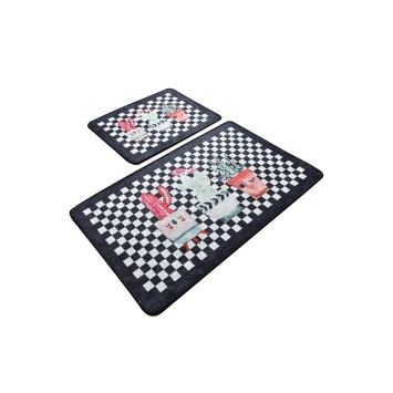 Alfombra de baño Set (2 piezas) Black Happy House multicolor