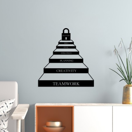 Decoración pared de metal Success Steps negro 67x70 cm