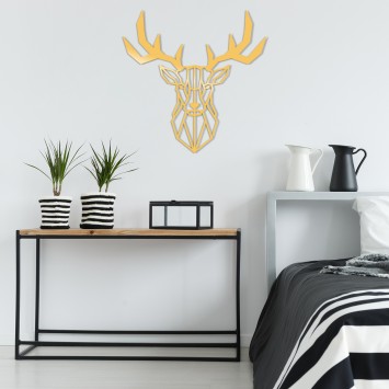 Decoración pared de metal Deer2 Metal Decor oro 51x51 cm