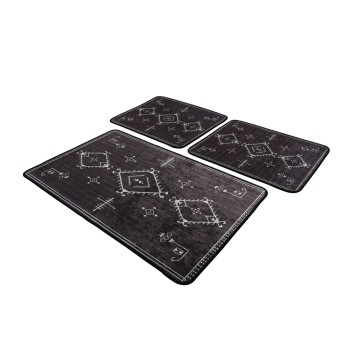 Alfombra de baño Set (3 piezas) Antiguo gris oscuro