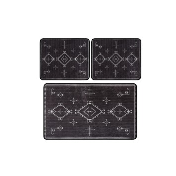 Alfombra de baño Set (3 piezas) Antiguo gris oscuro