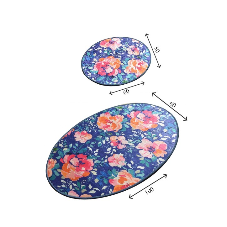 Alfombra de baño Set (2 piezas) Flowers DJT multicolor