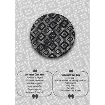 Alfombra de baño Straordinario Black Circle Djt 140 antracita negro blanco