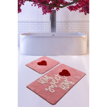 Alfombra de baño Set (2 piezas) Home Sweet Home  rosa