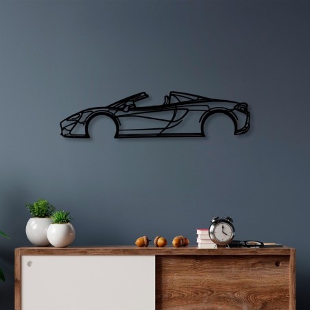 Decoración pared de metal McLaren 570S Silhouette negro 70x17 cm