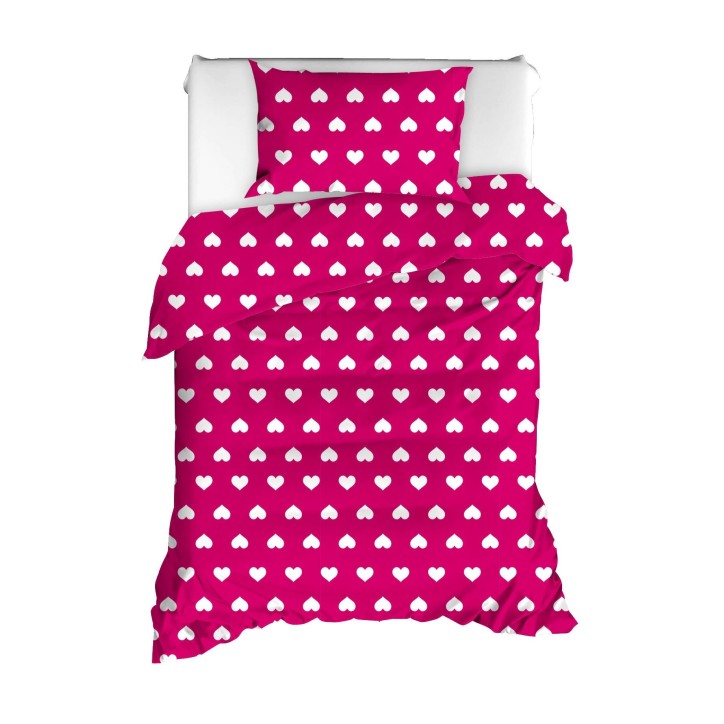 Juego ropa de cama doble Ranforce Chole  rojo blanco