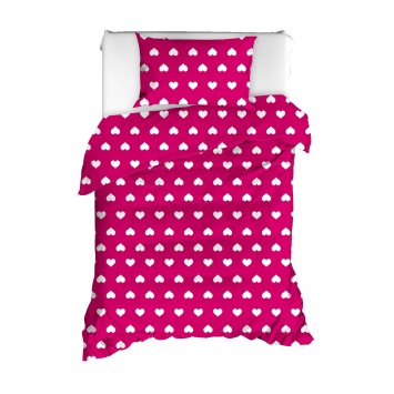 Juego ropa de cama doble Ranforce Chole  rojo blanco